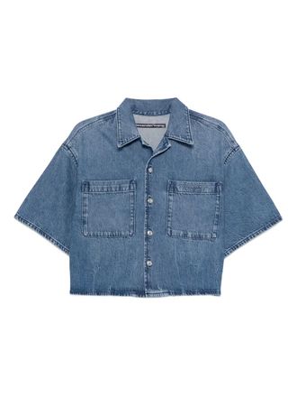 Alexander Wang cropped denim shirt - Blauw