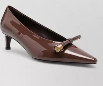 Roberto Festa Milano patent leather bow kitten heel pumps