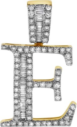 LuvMyJewelry E Initial Diamond Pendant 10K Yellow Gold - 0.6 Carats