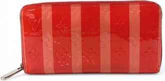 Louis Vuitton Galle Pink Poppy Petal Monogram Vernis Rayures Long Wallet (Bi-Fold) (Pre-Owned)