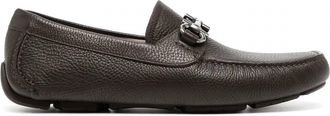 Ferragamo Mens Gancini Horse-Bit Driver Loafers In Brown