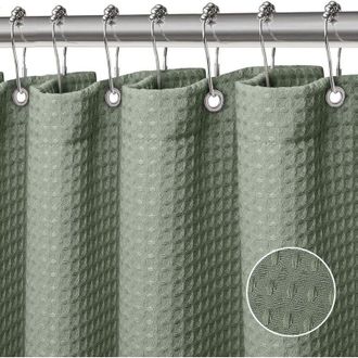 OEM Cortina De Ducha O Ba&ntilde;era Con Tejido De Gofre, De Poli&eacute;ster, Lavable A M&aacute;quina E Impermeable - Crezuo
