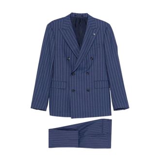 Tagliatore Double Breasted Suits, male, Blue, Size: M Tagliatore Suit