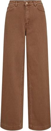 N&uuml;mph Nuhamilton Hr Wide Jeans - Dames - Loose Fit Jeans - Bruin - L L32 - Katoen - Jeans