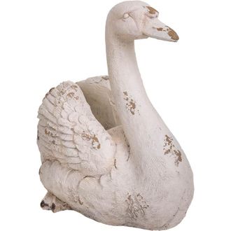Wanderlust Deco Wanderlust Deco - Macetero Cisne Decorativa De Magnesio 51x35x48
