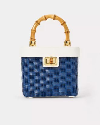 Lilly Pulitzer Sienna Top Handle Wicker Bag