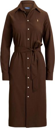 Polo Ralph Lauren Polo Pony jurk met lange mouwen - Bruin