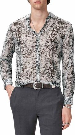 John Varvatos Bucks Button-Up Shirt in Grey Mist at Nordstrom, Size Small