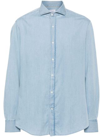 Brunello Cucinelli Camicia con colletto ampio - Blu