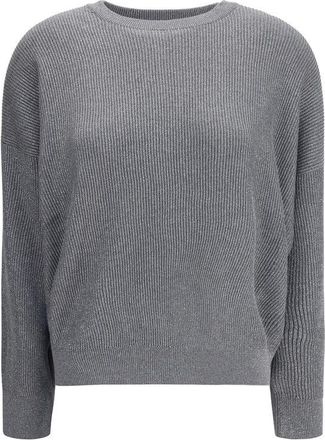 Brunello Cucinelli Gray Cotton Womens Sweatshirt