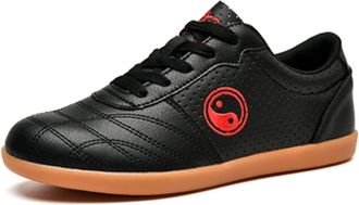 Generic Taekwondo Shoes, Adults Breathable Non-Slip Sport,Lightweight, for Boxing, Kung Fu, Karate and Taichi(Black,6.5 UK)