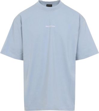 Balenciaga Light Blue Crew Neck T-Shirt