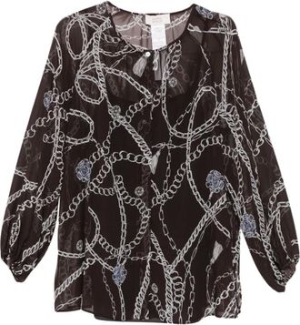 Marina Rinaldi Mrsbautta Georgette Blouse - Dames - Blouses & Shirts - Bruin - Maat: 3XL Poliester
