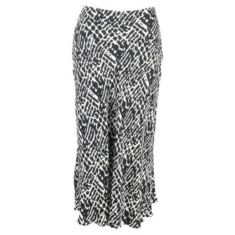 BA&SH Ba & Sh Oddy Printed Midi Skirt in Black and White Viscose