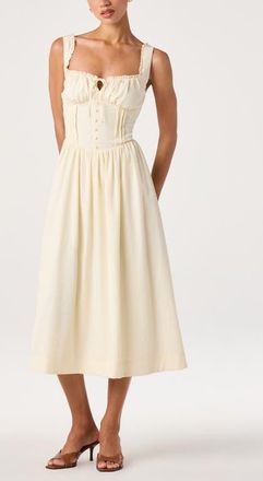 ASTR the Label Sahana Corset Midi Dress in Buttercream at Nordstrom, Size X-Small