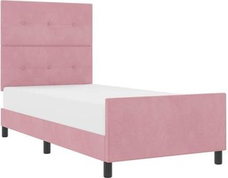vidaXL Bed Frame with Headboard Pink 80 x 200 cm Velvet Vidaxl