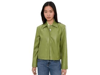 Avec Les Filles Short Mod Jacket Womens Jacket Green : XS, Polyester/Viscose