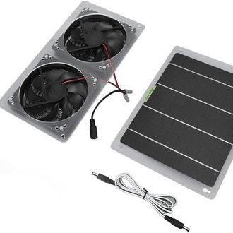 No Brand Set Di Ventilatori Solari Da Esterno Impermeabili Da 100 W 12 V, Mini Portatili, Adatti Per Casa, Roulotte E Serra
