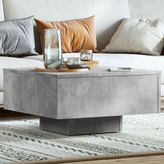 vidaXL Mesa De Centro Madera De Ingenier&iacute;a Gris Hormig&oacute;n 60x60x31,5 Cm Vidaxl