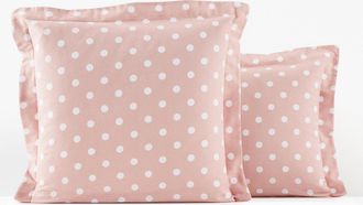 La Redoute Interieurs Kussensloop in flanel met stippenprint, Clarisse