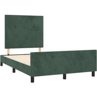 vidaXL Vidaxl - Estructura Cama Sin Colch&oacute;n Terciopelo Verde Oscuro 120x190cm