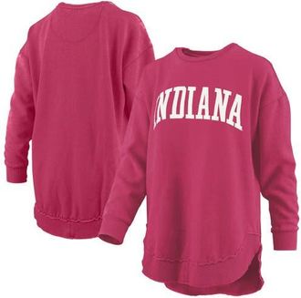 Pressbox Womens Pressbox Crimson Indiana Hoosiers Melange Poncho Vintage Fleece Long Sleeve Pullover Sweatshirt at Nordstrom, Size Small