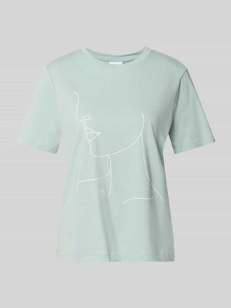 Vila T-Shirt mit Print und Rundhalsausschnitt Modell SYBILLA in Hellgruen, Gr&ouml;&szlig;e XL