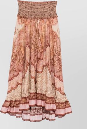 Zimmermann silk paisley print midi skirt