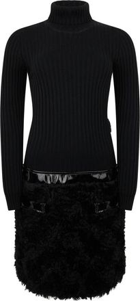 Moschino Kleedjes, Dames, Zwart, L, Katoen, Korte jurk met contrasterende rok