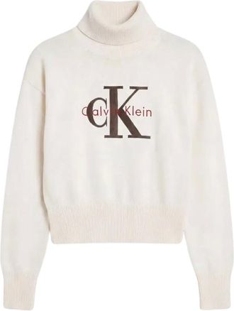 Calvin Klein Jeans Jersey de cuello alto - Knitwear - Mujer - Beige - S