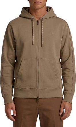 Burberry Brown Zip Up Logo Hoodie
