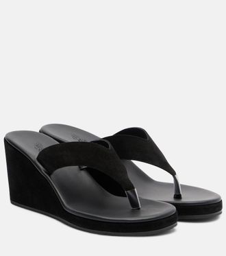 Ancient Greek Sandals Charys suede wedge thong sandals