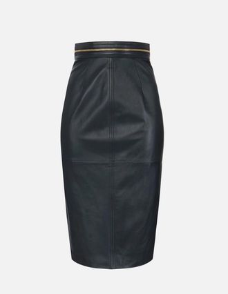 Elisabetta Franchi lederen midi-rok