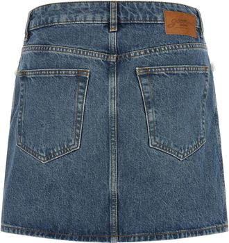 Ganni Denim and Lace Skirt - Blue