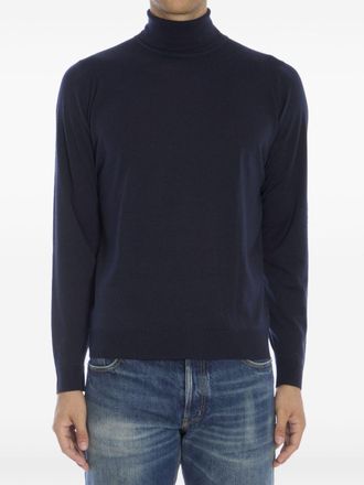 John Smedley roll neck jumper - Blue
