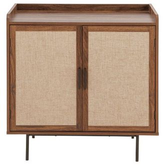 Calicosy Credenza a 2 ante con finitura noce e frontali in tessuto L80 cm - JETSON
