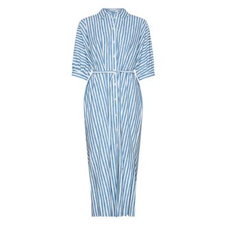 JapanTKY YWA Dessin Hemdblusenkleid - Dames - Shirt Kleedjes - Blauw - M - Kleedjes