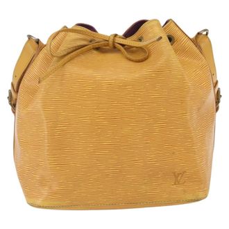 Louis Vuitton Petit Noe Monogram Canvas Yellow Leather Handbag (Pre-Owned)