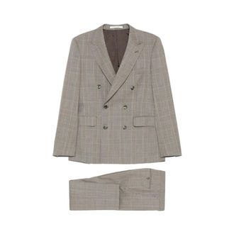 Tagliatore Double Breasted Suits, male, Gray, Size: 2XL Suit Tagliatore
