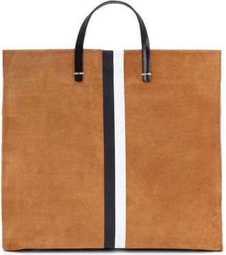 Clare Vivier Simple Striped Suede Tote in Camel at Nordstrom