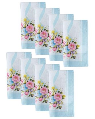Elrene Set Of 8 Rose Cottage Engineered Napkins