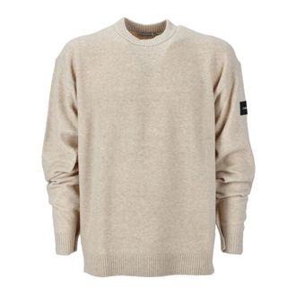 Calvin Klein Round-neck Knitwear, male, Beige, Size: XL Comfort Fit Lycra Blend T-shirt