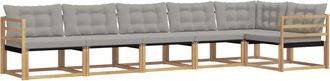 vidaXL Conjunto De Sof&aacute;s De Exterior 6 Uds. Blanco Y Gris Claro Vidaxl