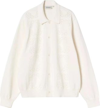 Carhartt Work in Progress Signet Cardigan - Dames - Vesten - Beige - M - Katoen - Truien & Vesten