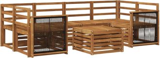 vidaXL Conjunto De Sof&aacute;s De Exterior 7 Uds. Natural Vidaxl