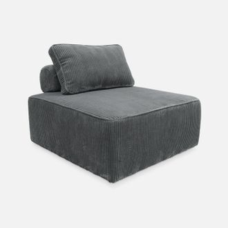 Sweeek Sweeek - M&oacute;dulo Para Sof&aacute; Modular De Pana, 1 Plaza, Lao, Gris, 90x90x40 Cm
