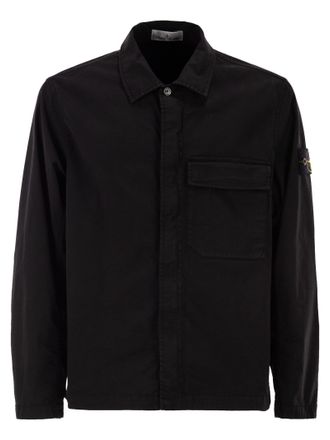 Stone Island Overshirt mit normaler Passform und verdecktem Rei&szlig;verschluss