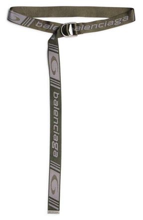 Balenciaga Logo D-Ring Belt in 3561 Khaki/Grey at Nordstrom