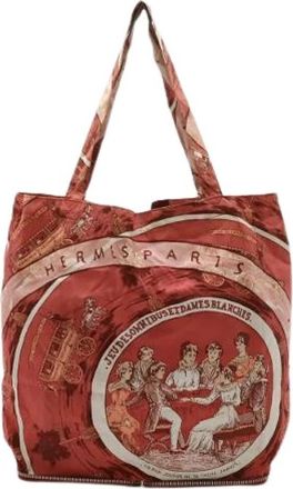 Herm&egrave;s Pre-owned Silky Pop Eco Tote Bag - Dames - Vintage Shopper - Rood - ONE Size - Leer - Vintage
