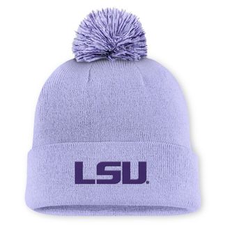 Nike LSU Primetime Campus Toned Nike Mens College Cuffed Pom Beanie in Purple | NC165ALLSN-UE8